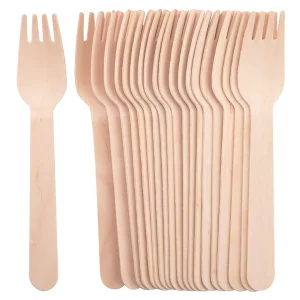 Disposable Tableware Wooden Disposable Forks Bio-degradable Eco Friendly for Home Use, Party, Events, 16 cm,100 Pieces
