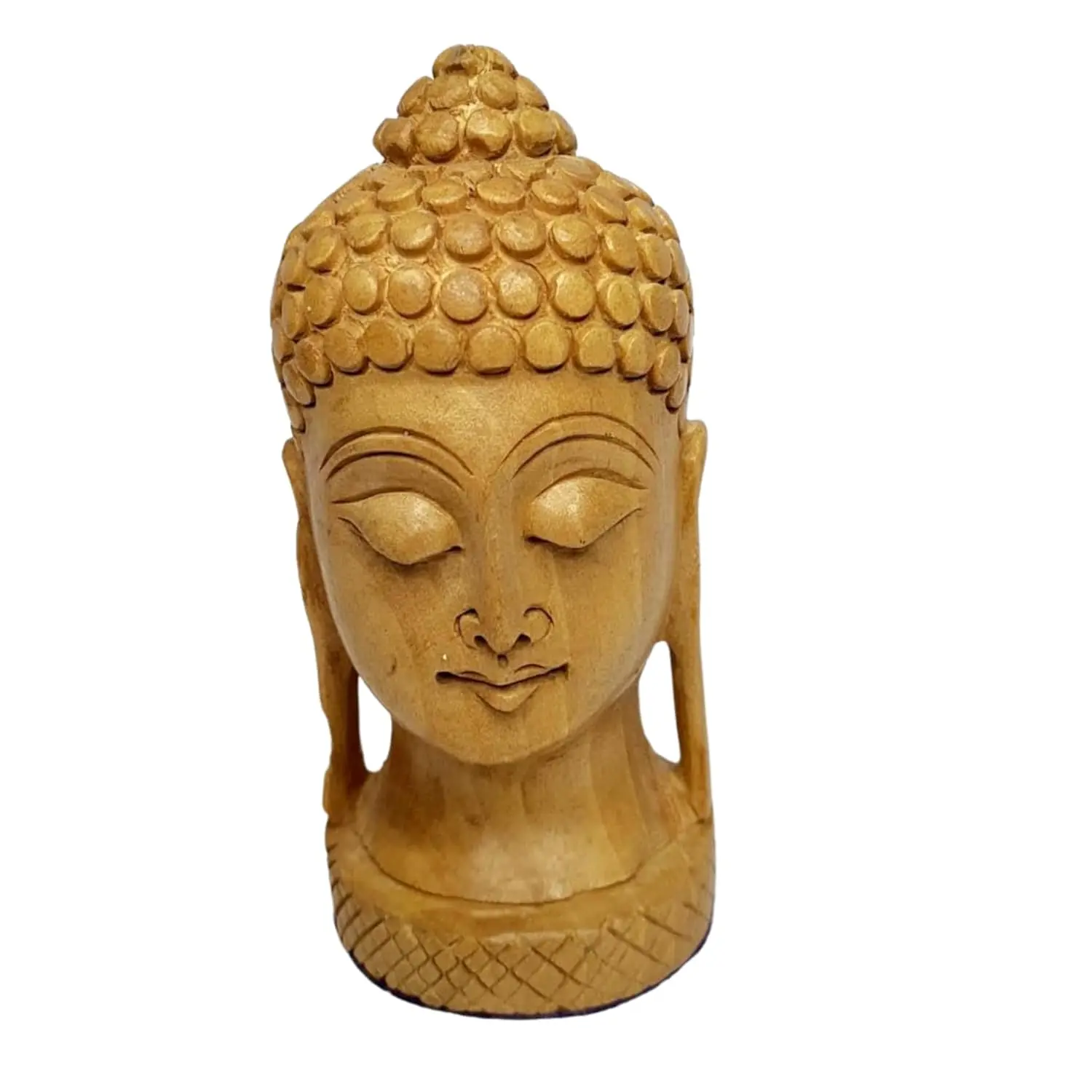 Wooden buddha face and head showpiece buddhist statues