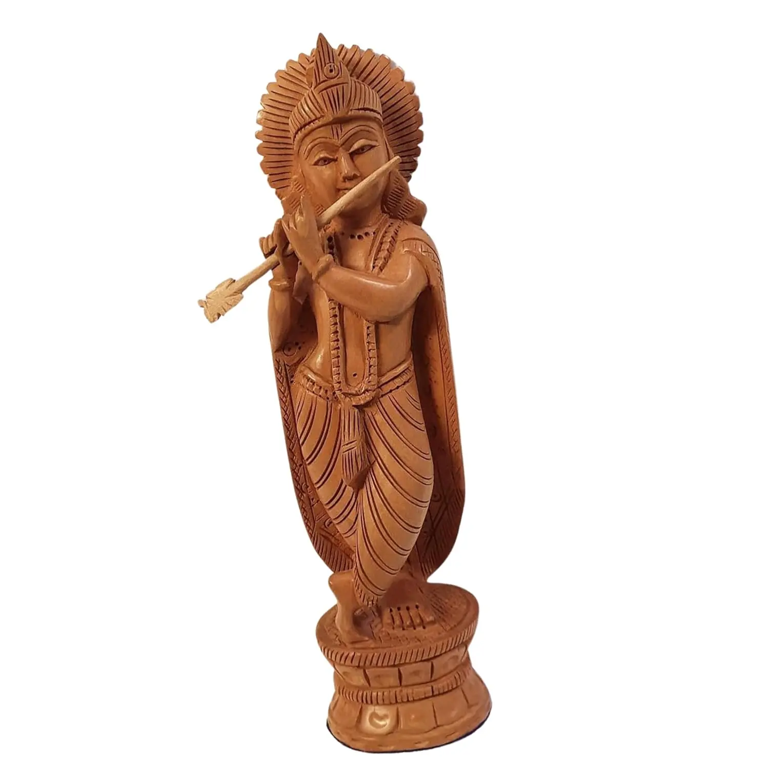 Lord krishna wooden statue kadam wood