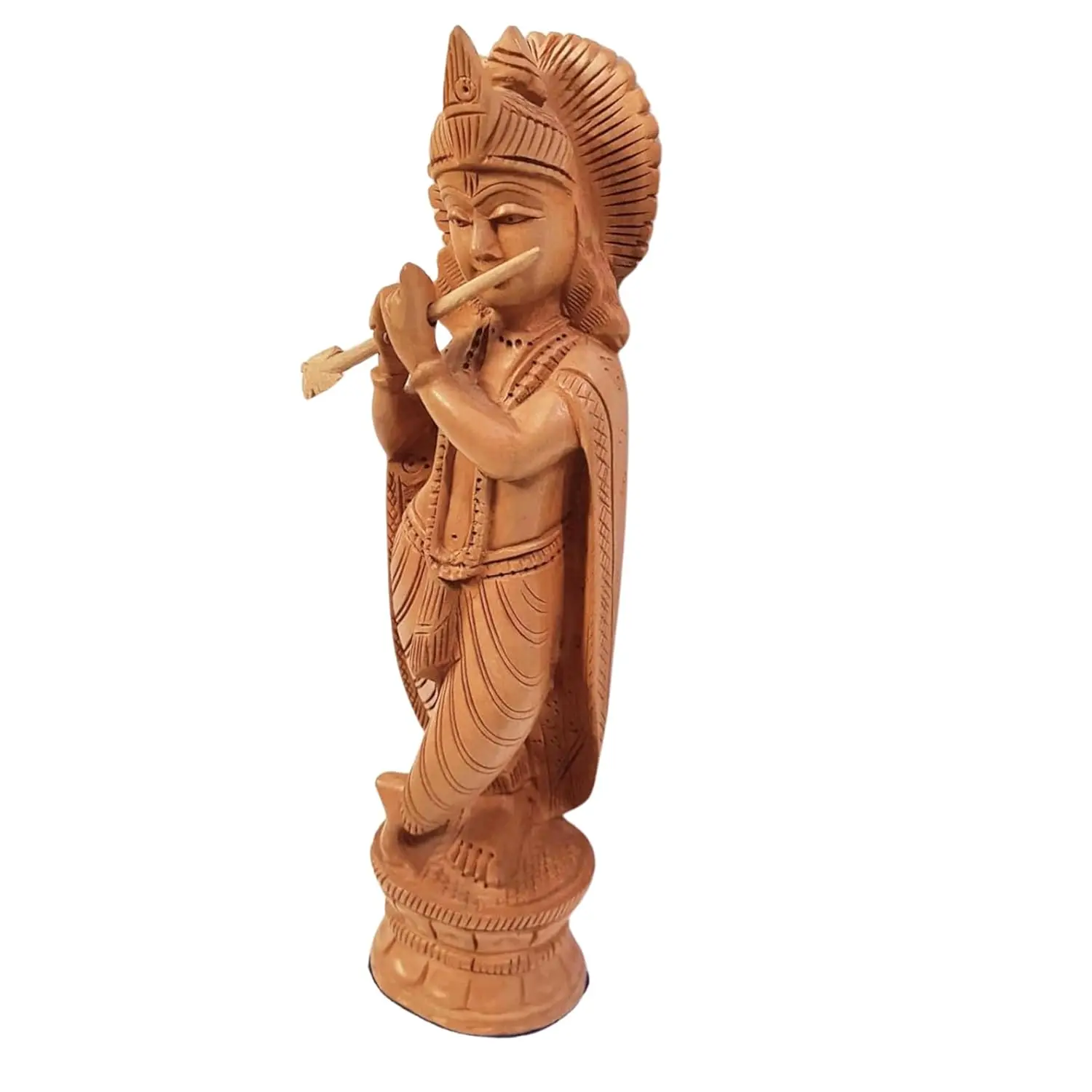 Lord krishna wooden statue kadam wood - Image 4