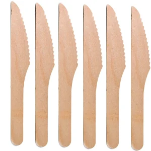 Disposable Tableware Wooden Cutlery Knives (16 cm), Eco-Friendly, BiodegradableIdeal for Kids Birthday, Wedding & Party, 100 Pcs