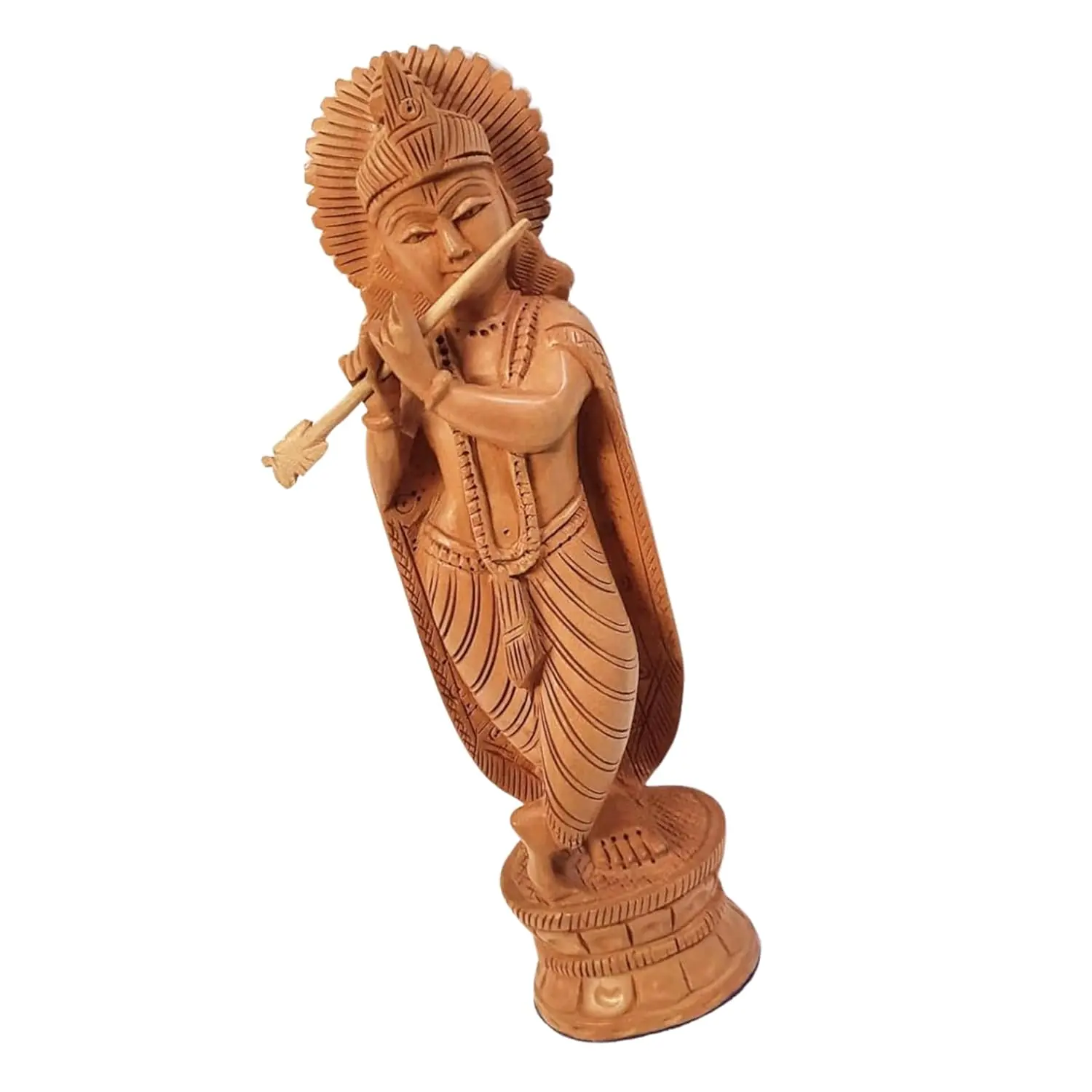 Lord krishna wooden statue kadam wood - Image 3