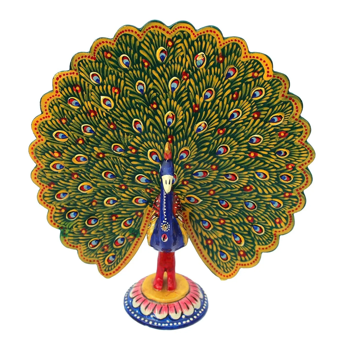 Vibrant handmade metal dancing peacock statue elegant multicolour decorative showpiecVibrant handmade metal dancing peacock statue elegant multicolour decorative showpiece - Image 2