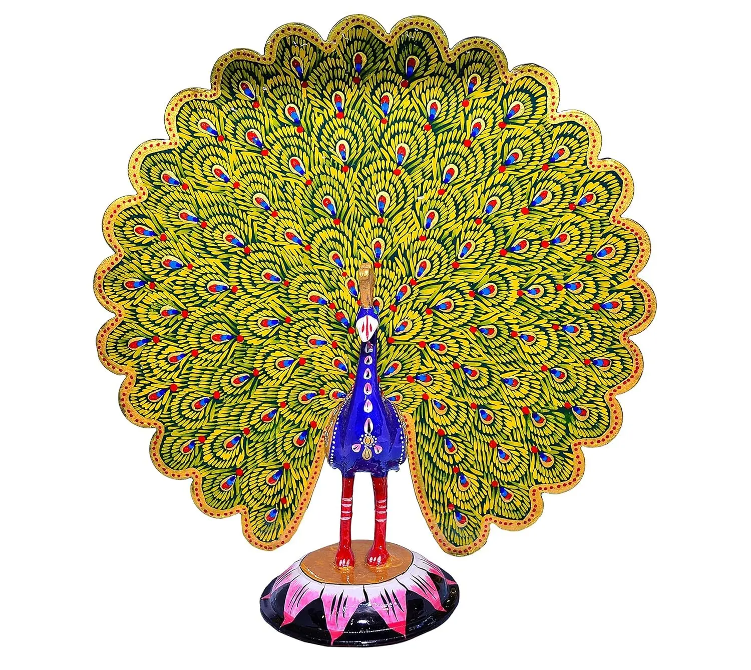 Vibrant handmade metal dancing peacock statue elegant multicolour decorative showpiecVibrant handmade metal dancing peacock statue elegant multicolour decorative showpiece - Image 5