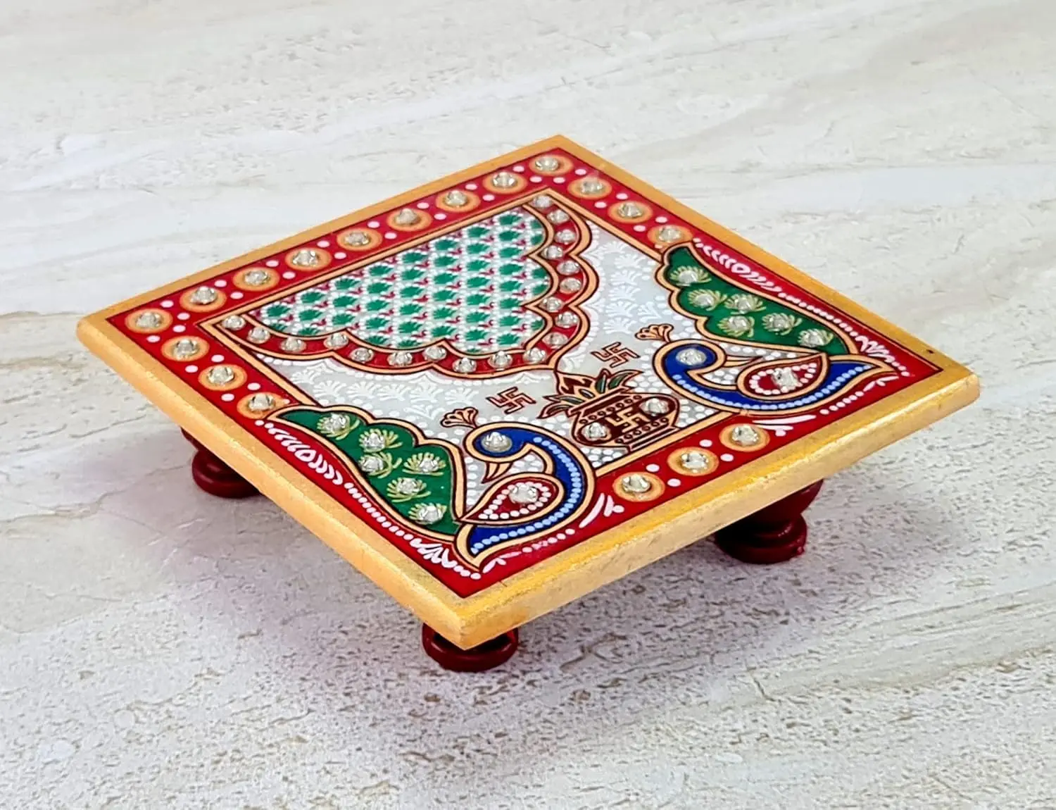 Marble Ganesh Ji, Chowki - Image 4