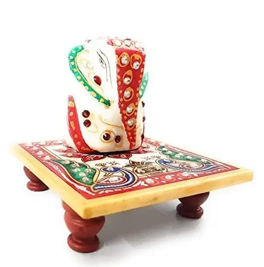 Marble Ganesh Ji, Chowki - Image 5
