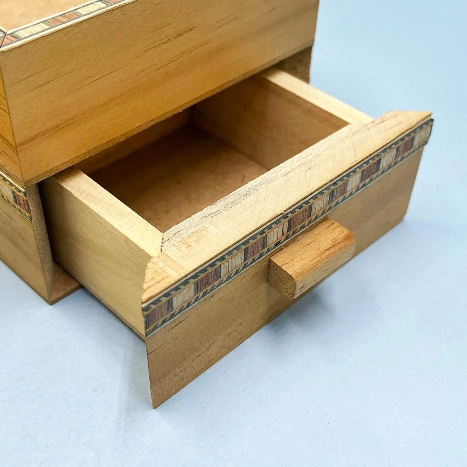 Wooden coffee coster with mini drawer - Image 3