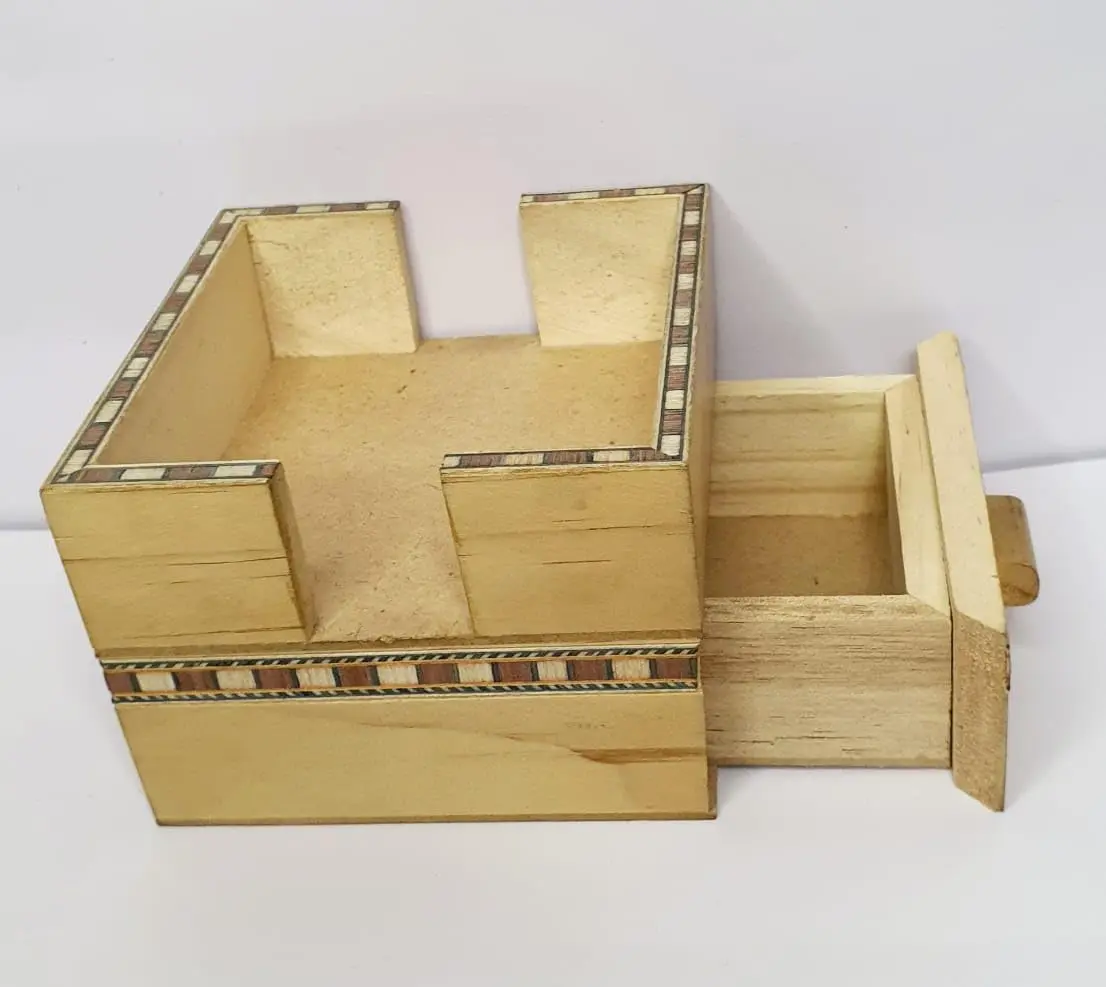 Wooden coffee coster with mini drawer - Image 2