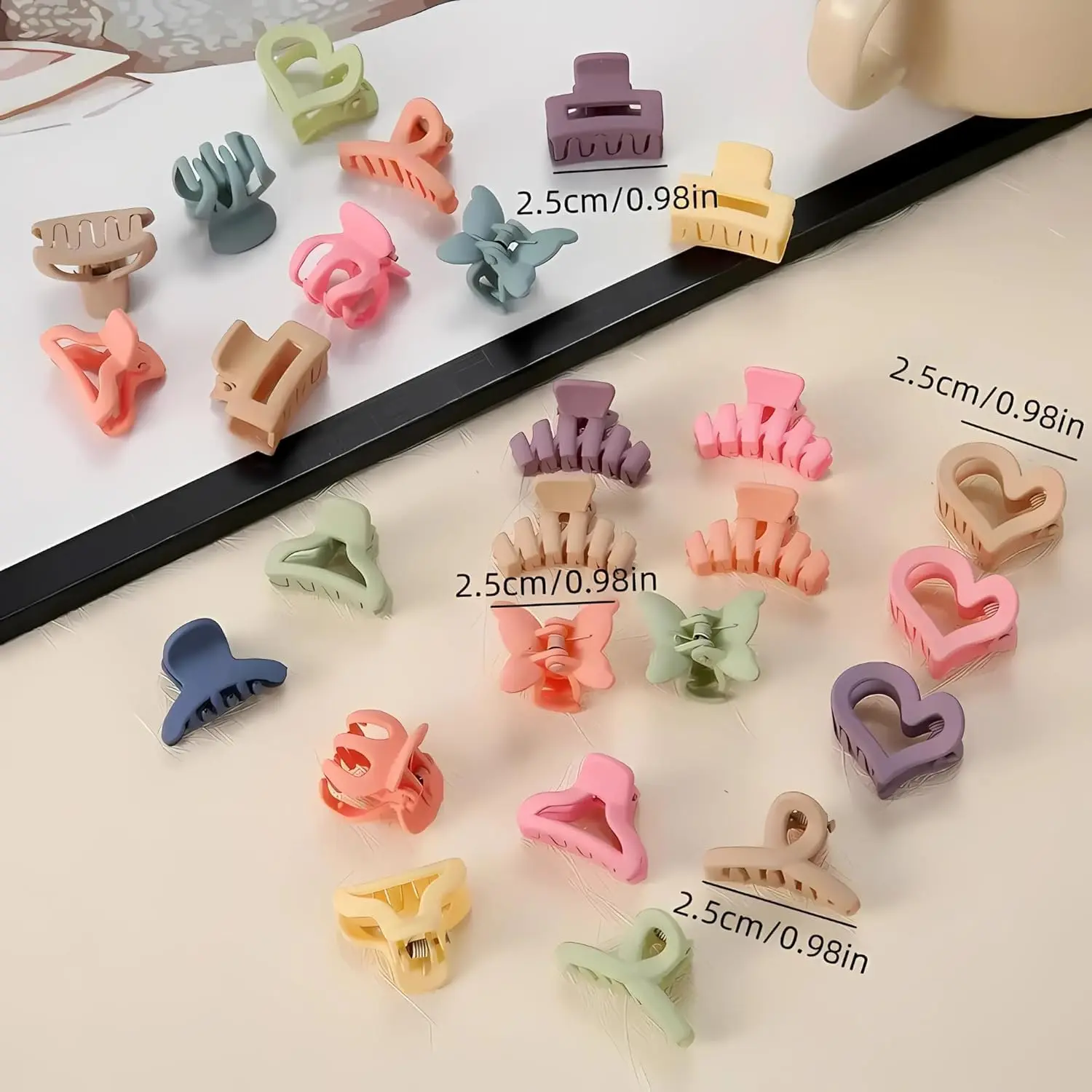 AKSR Mini Hair Claw Clips Set, Pastel Colors, Plastic, Small Size, No-Slip Grip, Modern Design for Daily Use, 6 Pack - Image 5