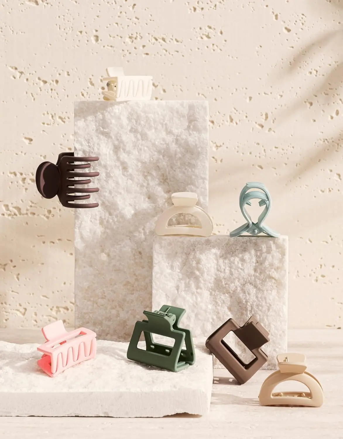 AKSR Mini Hair Claw Clips Set, Pastel Colors, Plastic, Small Size, No-Slip Grip, Modern Design for Daily Use, 6 Pack - Image 3