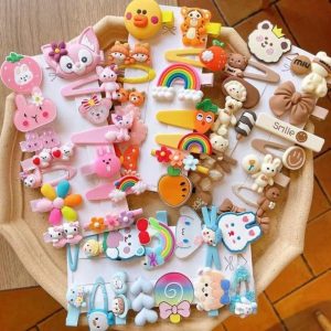 Mini Colorful Flower Design Tiny Hair Clip for Multiple Hair Styling