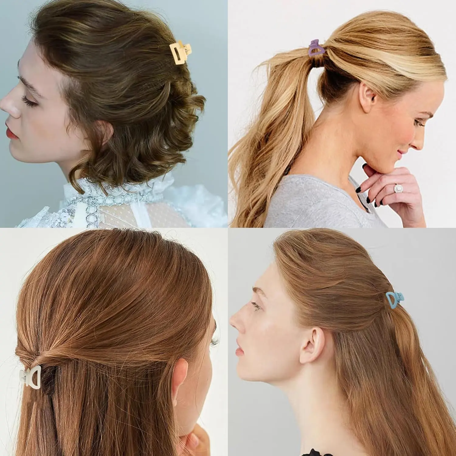 AKSR Mini Hair Claw Clips Set, Pastel Colors, Plastic, Small Size, No-Slip Grip, Modern Design for Daily Use, 6 Pack - Image 4